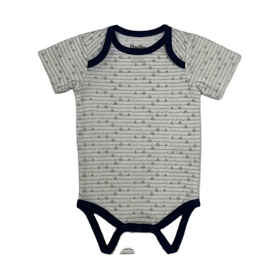 Button Closure Summer Baby Short Sleeve Cotton Kids Suit 3 Pcs Newborn Cloths With OEM
