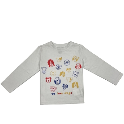160g Black Long Sleeve O-neck 100% Cotton Jersey Children Clothing Boy T Shirt Design