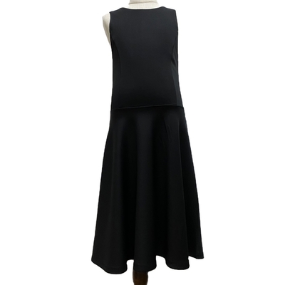 Style Sleeveless Elegant Black Little Girl Kids Party Dress 92% Polyester 8% Spandex