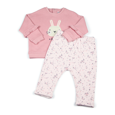 Unisex Soft Autumn Spring Baby Clothing Set with Patch Embroidery Polyester/Cotton Blend