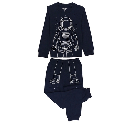 Thermal Children Pajamas Set Luminous Glow Print for Winter and Autumn Sleepwear Boys