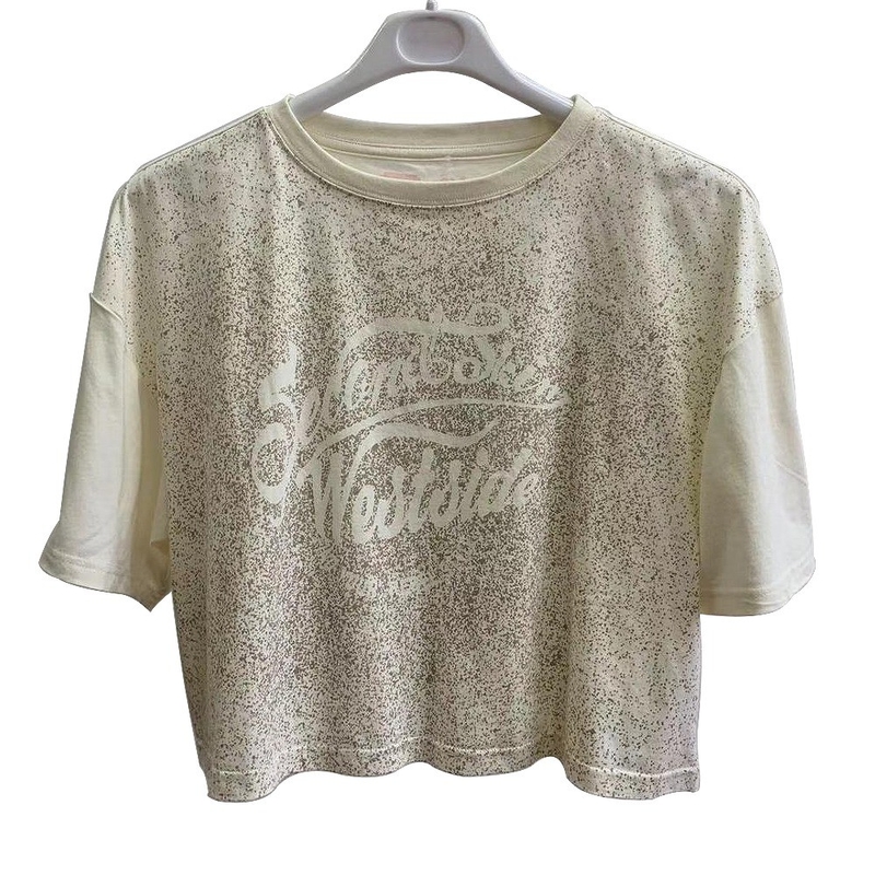 160 grams Fabric Weight O-Neck Short Sleeves Slim Crop Top Girls T-shirt For Kids Summer